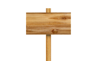 Sign wood isolated on white background.