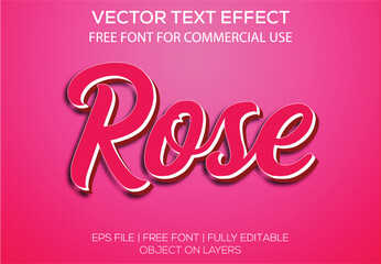 Rose editable vector text effect with luxury background