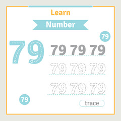 Obraz premium Back to school worksheet for kids with number tracing fun vector preschool number illustration for kids learning activity alphabet coloring book