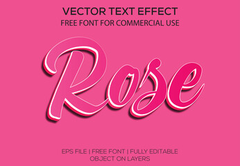 Rose editable vector text effect with luxury background