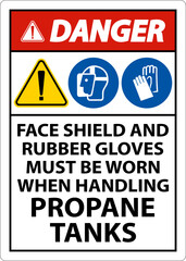 Danger PPE Required When Handling Propane Tanks Sign
