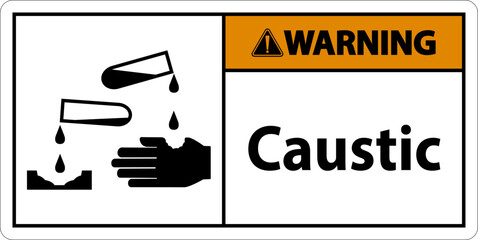 Warning Caustic Symbol Sign On White Background