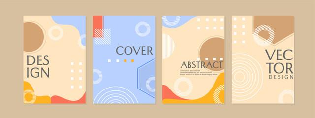 abstract geometric memphis templates set.Universal book cover Designs for Annual Report, journal, Brochures, Flyers, Presentations, Leaflet, Magazine.