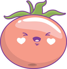 Cute funny tomato vegetable cartoon kawaii style