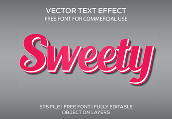 Sweet vector editable text effect with purple background
