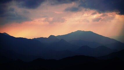 Juheulsan sunset scenery in Mungyeong, South Korea