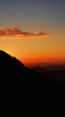 Sunset scenery of Cheonwangsan Mountain in Miryang, South Korea