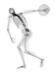 3d rendered medically accurate illustration of a discus thrower x-ray