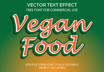 Vegan food editable text effect with green background