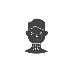 Sore throat Icon with Hands icons  symbol vector elements for infographic web