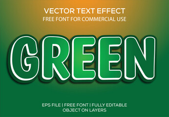 Green editable text effect with green background