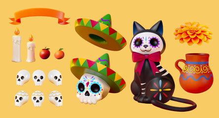 3d Day of the dead set