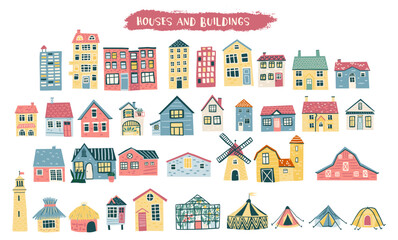 Little cartoon vector colorful houses houses. © Anna Ivanir