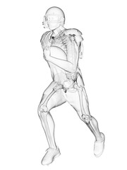 Fototapeta na wymiar 3d rendered medically accurate illustration of the skeleton of an american football player