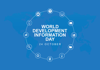 World development information day background with information icon.