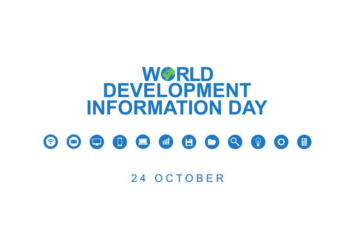World development information day background with information icon.