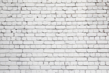 Fototapeta na wymiar White brick wall background. Advertisements copy space