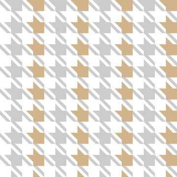 houndstooth pattern background with yellow and brown. Vintage houndstooth texture for textile and fashion industry. Classic pattern for fashion print. 