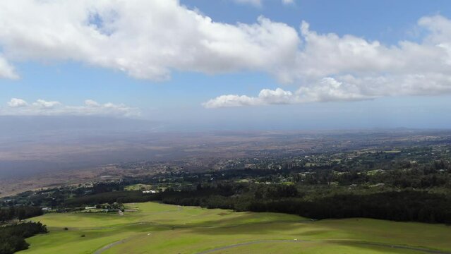 Aerial: View of Maui from Haleakala.