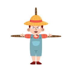 boy with disguise scarecrow