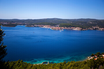 Korcula old town, view from Peljesac peninsula