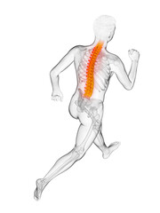 3d rendered medically accurate illustration of a runners painful back