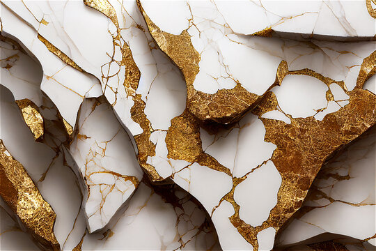 White marble with white and gold