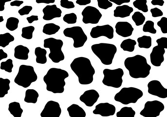 Fototapeta premium Vector and illustration black cow print pattern animal Seamless. Cow skin abstract for printing, cutting, crafts, stickers, web, cover, cover page, wallpaper and more.
