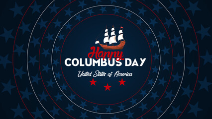 Happy Columbus day sales promotion, advertising, poster, banner, and template vector illustration.