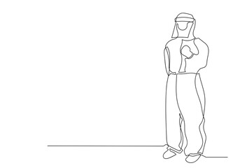 One continuous line drawing a medical face mask. Concept of coronavirus.