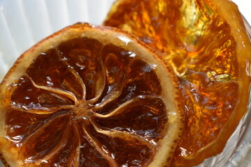 Homemade candied slice orange and lemon