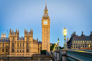 Big Ben at dawn in London. England