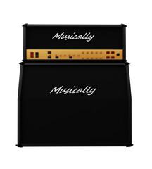 Vintage  electric guitar amplifier.3D rendering
