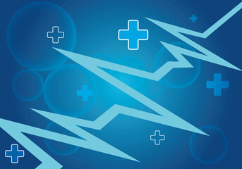 medical background with pulse and crosses illustration