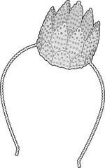 GIRLS AND WOMEN WEAR LUXURY HEAD BAND WITH CROWN SHAPE VECTOR SKETCH