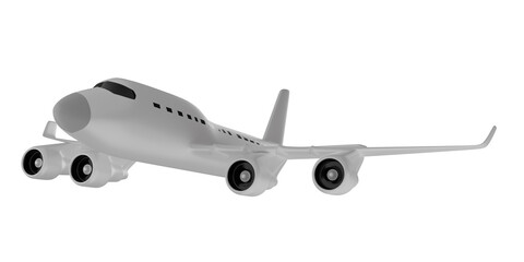 Flying airplane.3D rendering