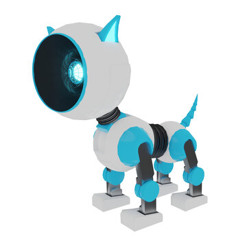 Futuristic Pet Robot Dog .3D Rendering