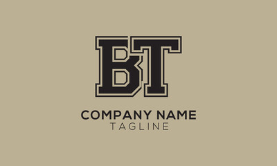 Alphabet letter icon logo BT