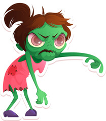 Cartoon zombie girl