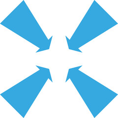 Blue filled arrow shape. Symbol for rising profit, income. Isolated png illustration, transparent background. Asset for overlay, montage, collage or presentation. Business concept.	