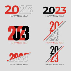 2023 text happy new year typography design pattern vector illustration