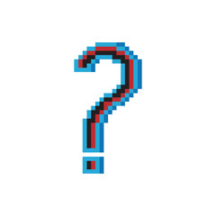 Question mark icon pixel art design.
