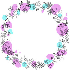Fototapeta na wymiar Floral Wreath - Frame
