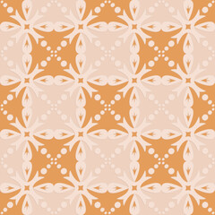 Seamless pattern in arabic style, ornate beige yellow orange background for design, vector illustration