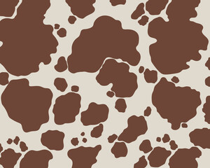 Vector brown cow print pattern animal Seamless. Cow skin abstract for printing, cutting, and crafts Ideal for wall stickers, web, cover, home decorate and more.