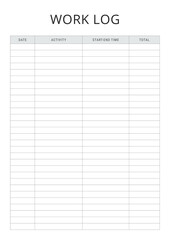 Creative Work Log planner