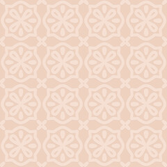 Perforated embossed seamless pattern on beige background, Arabic arabesque style in design, decorative art illustration