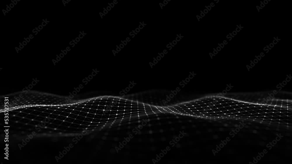 Poster 3d digital wave. technology wave. flow digital structure. cyber technology background. 3d rendering.
