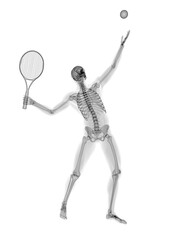 3d rendered medically accurate illustration of a tennis player x-ray