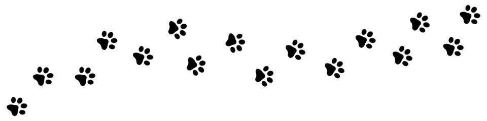 Fototapeta na wymiar Animal Paw Track - Black Isolated Illustration Icons
